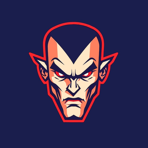 Logotipo de la pegatina de la mascota Vampire Head