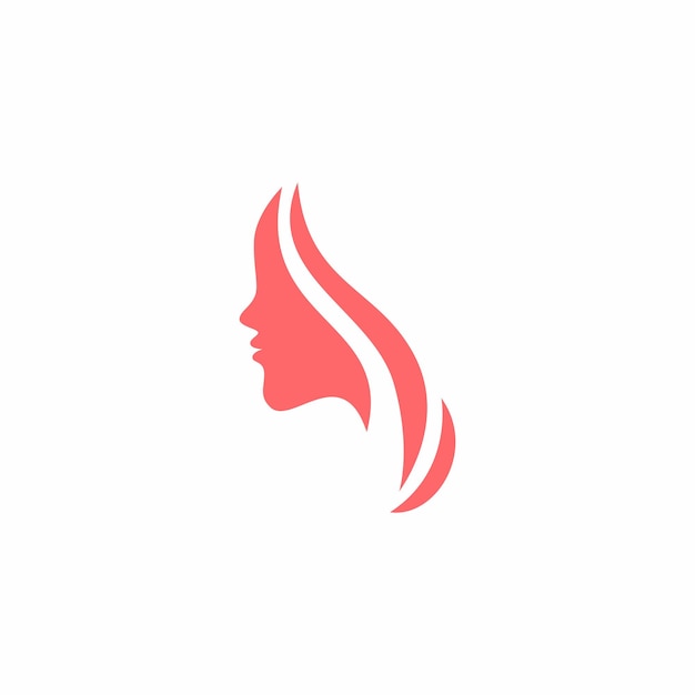 Logotipo de pelo de salón de belleza. logotipo de cara hermosa