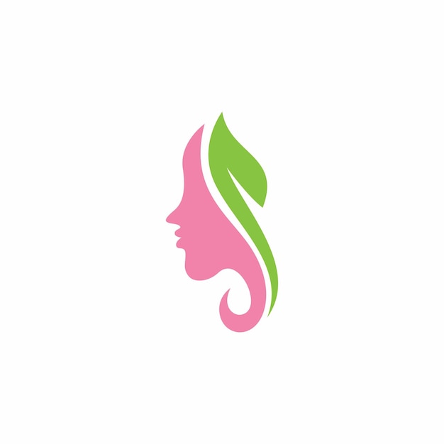 Logotipo de pelo de salón de belleza. logotipo de cara hermosa