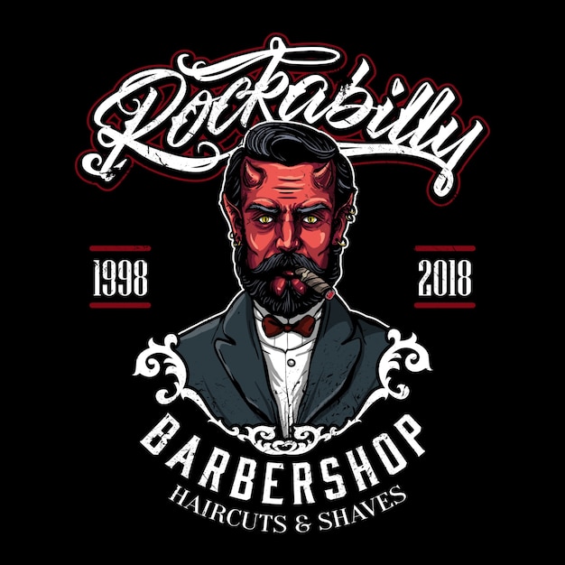 Logotipo de peluquería dibujado a mano en estilo vintage