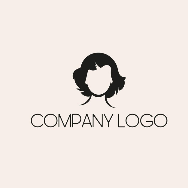 Logotipo de peluquería de mujer