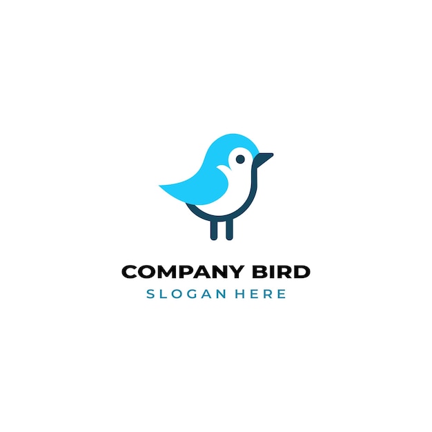 Logotipo de pequeño pájaro de color simple para la marca