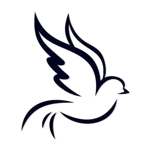 Un logotipo del pequeño pájaro volador