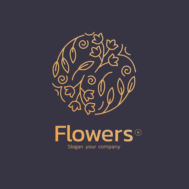 Vector logotipo de perfume floral de lujo