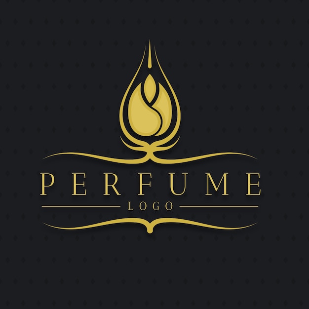 Logotipo de perfume floral de lujo