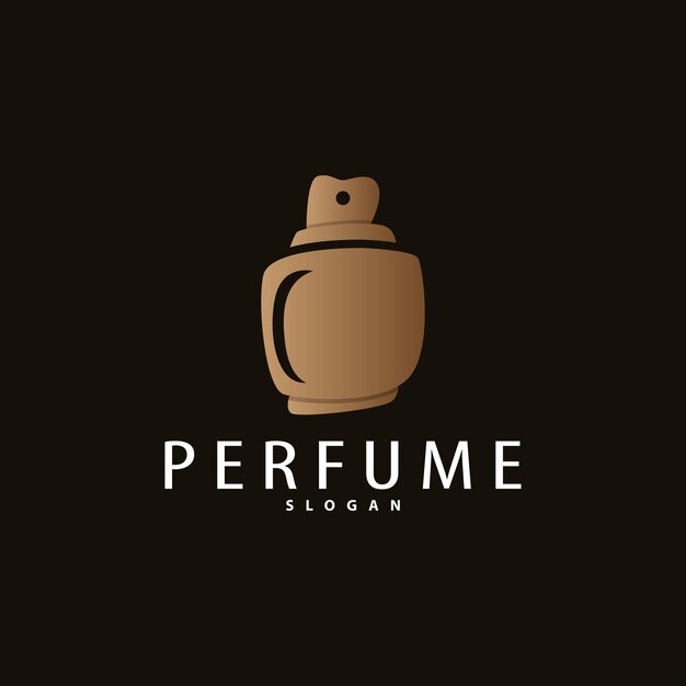 Logotipo de perfume de lujo botella de spray cosmético diseño de ilustración de perfume plantilla vectorial