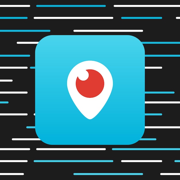 Vector logotipo de periscope de redes sociales logotipo de ubicación azul redacción de redes sociales periscope logotipo diseño moderno de redes sociales periscope ilustración vectorial