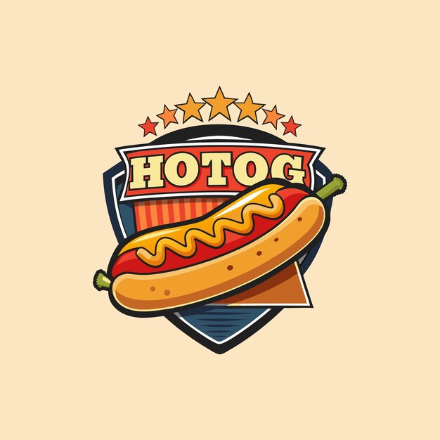 El logotipo del perrito caliente vintage