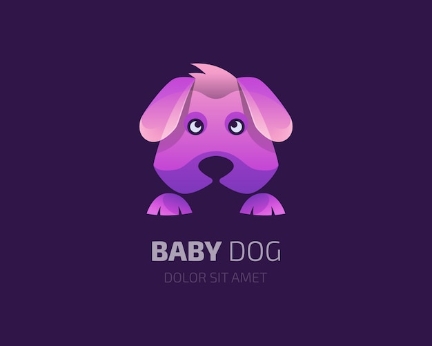 Vector logotipo de perro bebé colorido