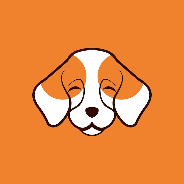 logotipo de perro cabeza feliz