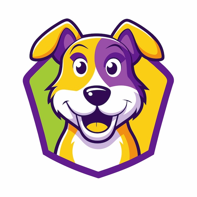 logotipo de perro colorido sobre fondo blanco