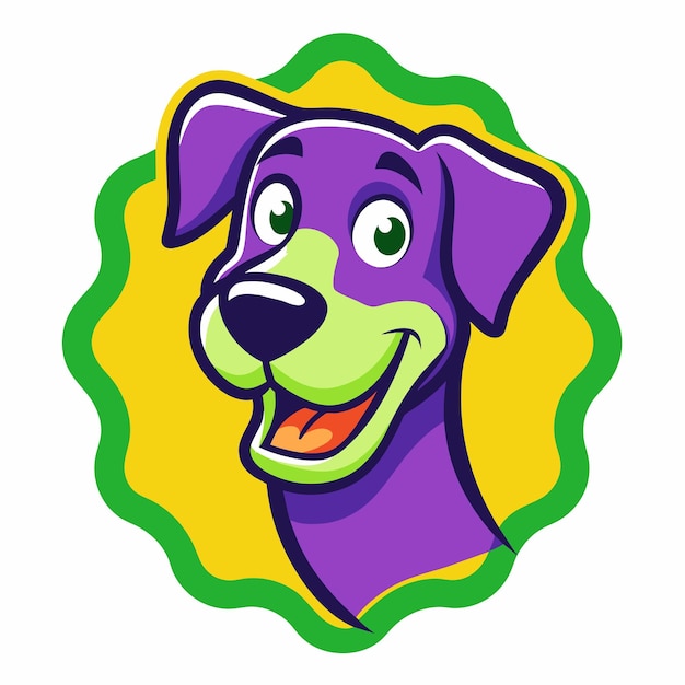 logotipo de perro colorido sobre fondo blanco