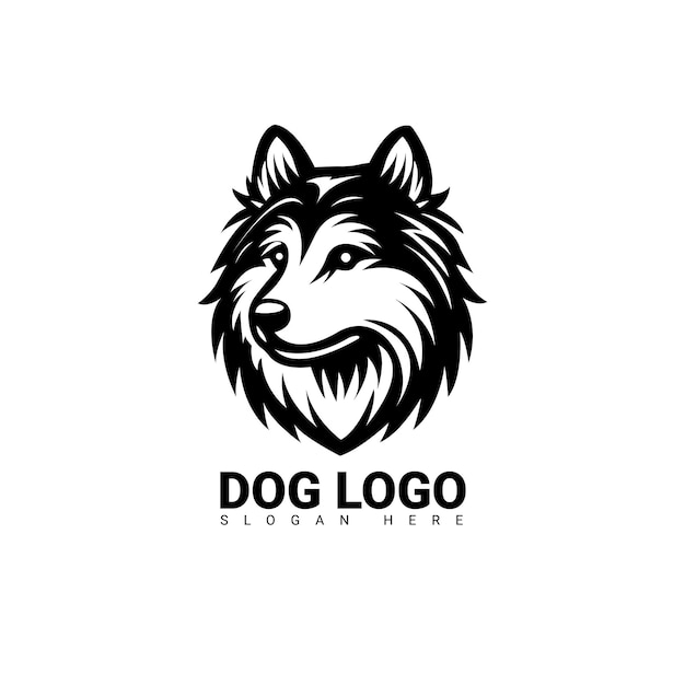 El logotipo del perro de contorno negro