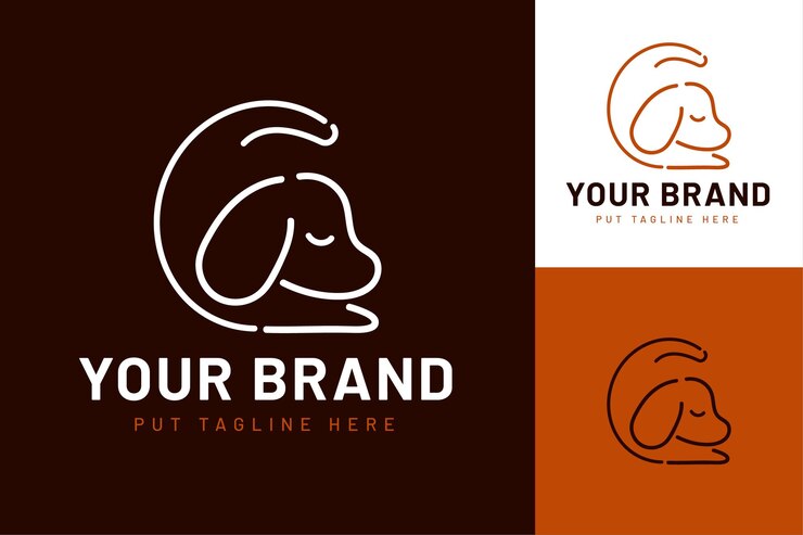 Vector logotipo de perro de diseño plano