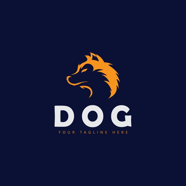 El logotipo del perro con un diseño simple y moderno hace que el diseño sea elegante y gracioso