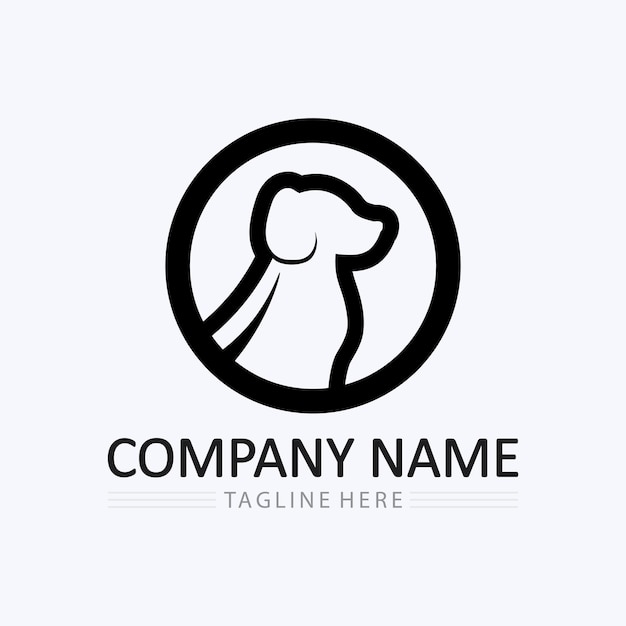 Logotipo de perro e icono gráfico de diseño de ilustración de vector animal