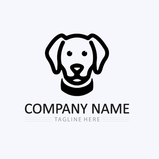 Logotipo de perro e icono gráfico de diseño de ilustración de vector animal