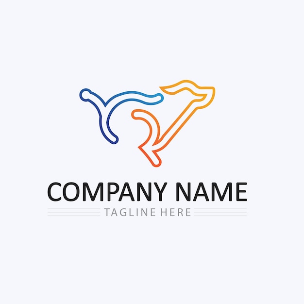 Logotipo de perro e icono gráfico de diseño de ilustración de vector animal