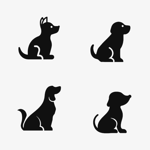 Logotipo de perro e icono gráfico de diseño de ilustración de vector animal