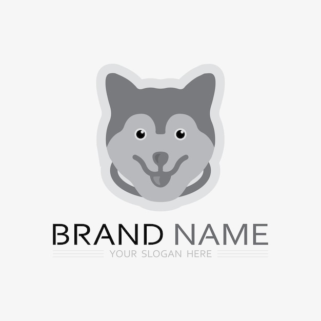 Logotipo de perro e icono gráfico de diseño de ilustración de vector animal