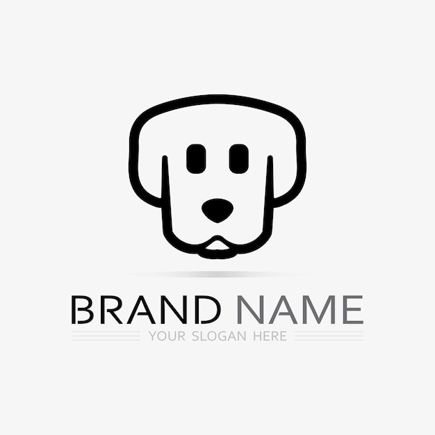 Logotipo de perro e icono gráfico de diseño de ilustración de vector animal