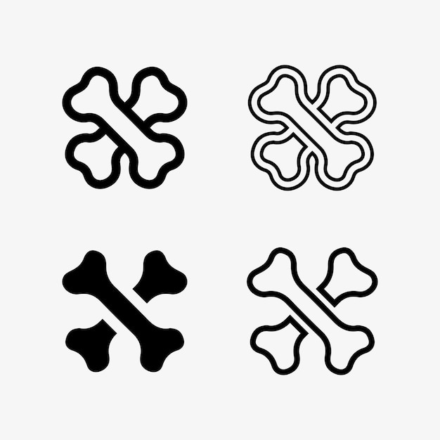 Logotipo de perro e icono gráfico de diseño de ilustración de vector animal