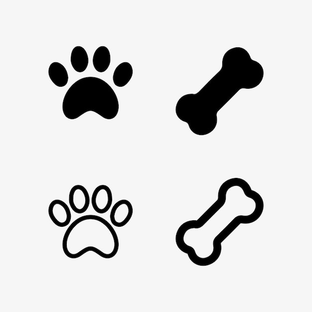 Logotipo de perro e icono gráfico de diseño de ilustración de vector animal