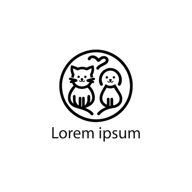 un logotipo para un perro y un gato en un fondo blanco