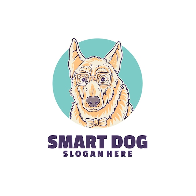 Logotipo de perro inteligente