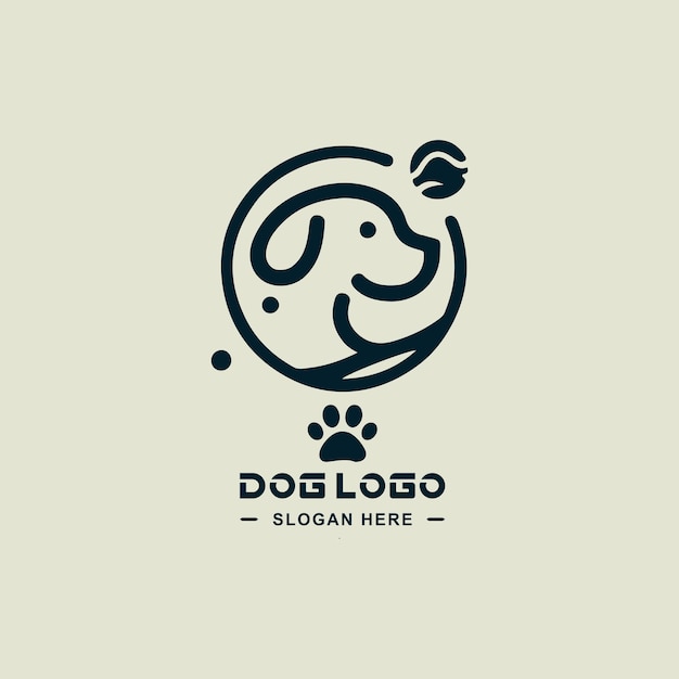 Logotipo de perro lindo moderno y minimalista