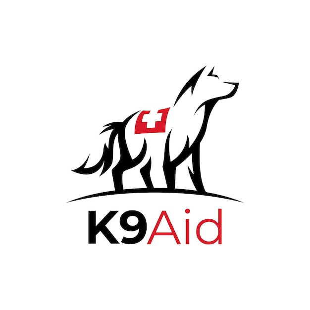 Vector logotipo de perro de rescate de raza k9