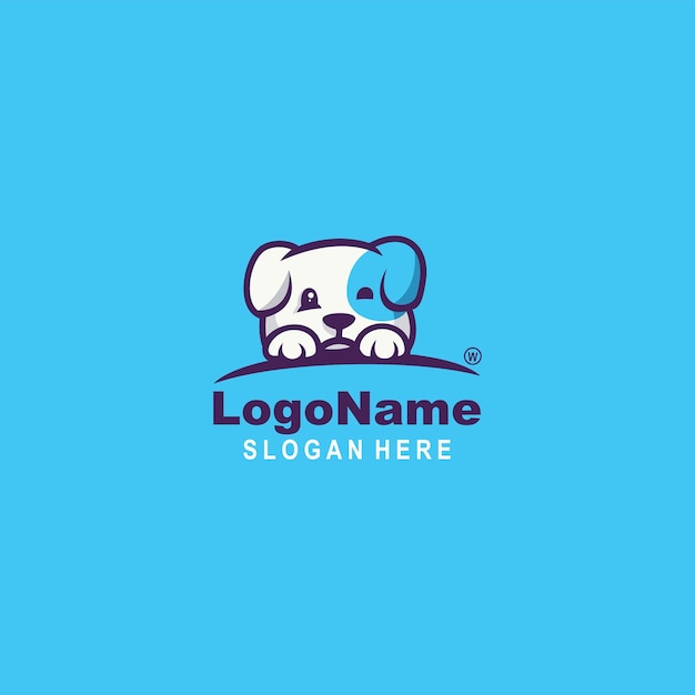 Vector logotipo de perro de sonrisa con vector