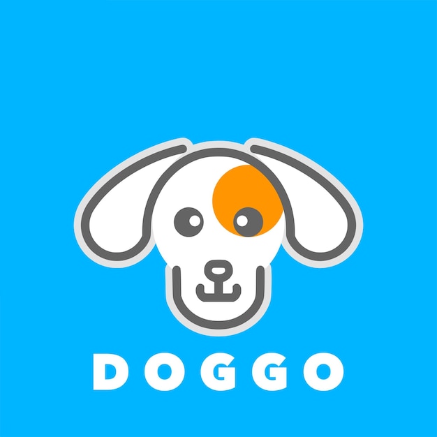 Logotipo de perro con el título dogo sobre un fondo amarillo