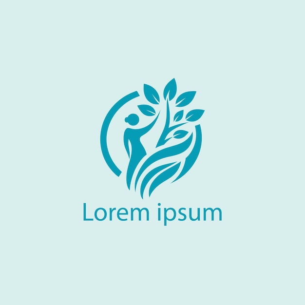 un logotipo con una persona sosteniendo un árbol
