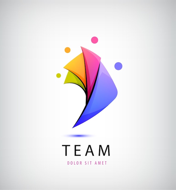 Logotipo de persona vectorial, trabajo en equipo. Amor, apoyo, icono de 4 personas juntas, concepto. Abrazo y abrazo, amigos cercanos juntos, adopción de niños