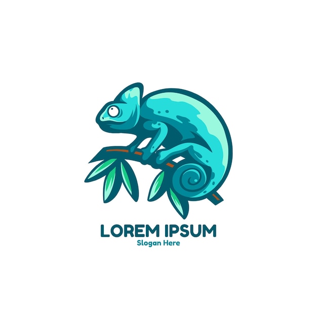 Logotipo del personaje animal cameleon