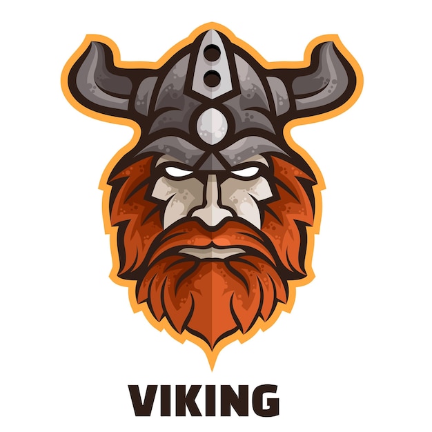 Vector el logotipo del personaje de la cabeza vikinga