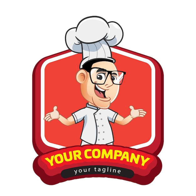 El logotipo del personaje de dibujos animados chef