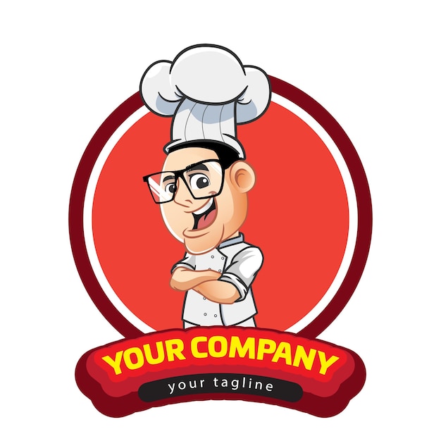 El logotipo del personaje de dibujos animados chef