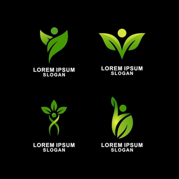 Logotipo de personaje humano sin título. vector de diseño de naturaleza de salud holística