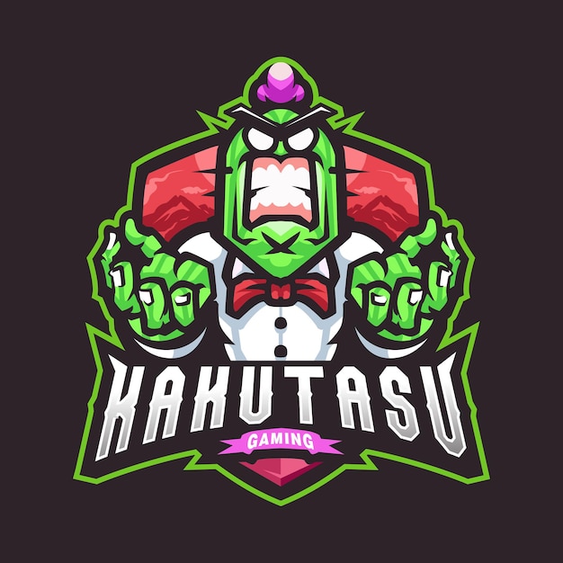 Logotipo del personaje de la mascota de cactus