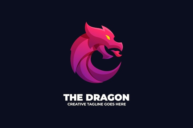 El logotipo del personaje de la mascota de Dragon Head