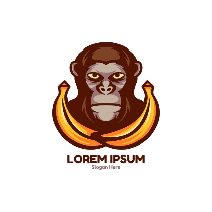 Vector logotipo del personaje de monkey bananas