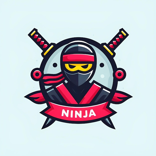 Vector logotipo del personaje ninja vectorial