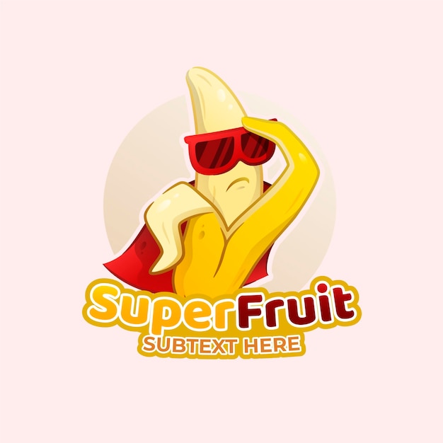 Logotipo de personaje de plátano de superhéroe