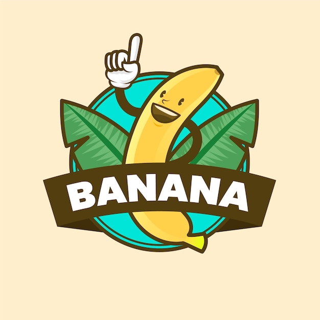 Vector logotipo de personaje de plátano