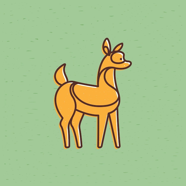 Logotipo de personaje de vector de ciervo bebé Estilo de línea plana con efecto de impresión offset