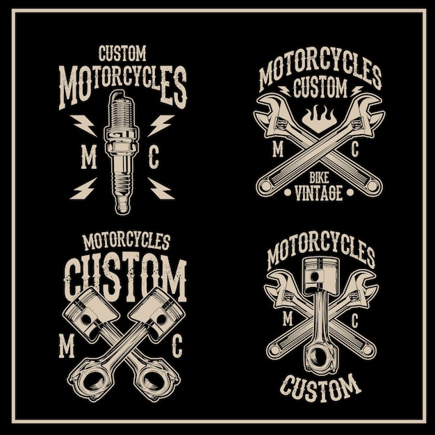 Vector logotipo personalizado de motocicletas