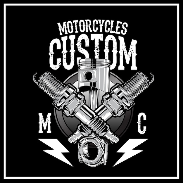 Vector logotipo personalizado de motocicletas