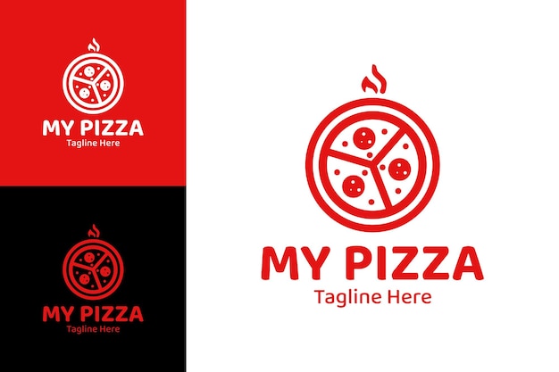 Logotipo personalizado de la pizzería con fuente retro